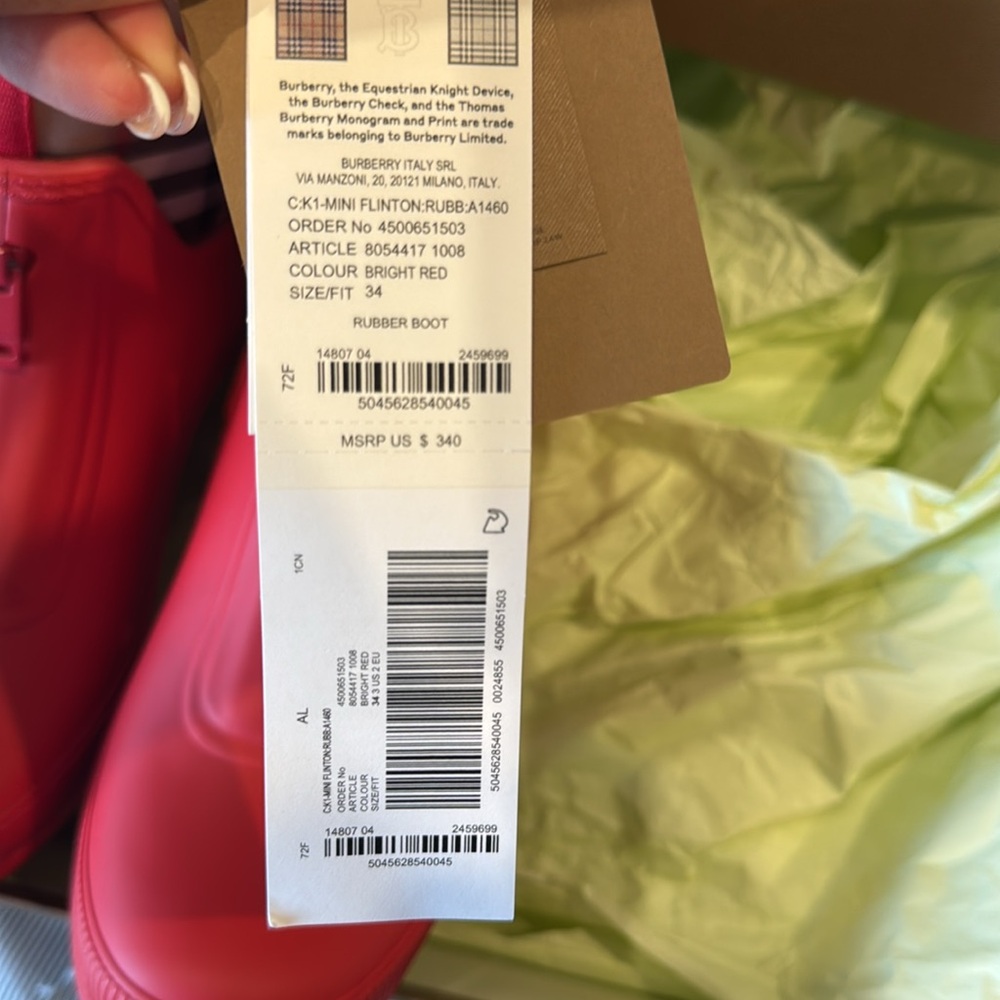 Brand new Burberry Kids rain boots unisex - Picture 5 of 6
